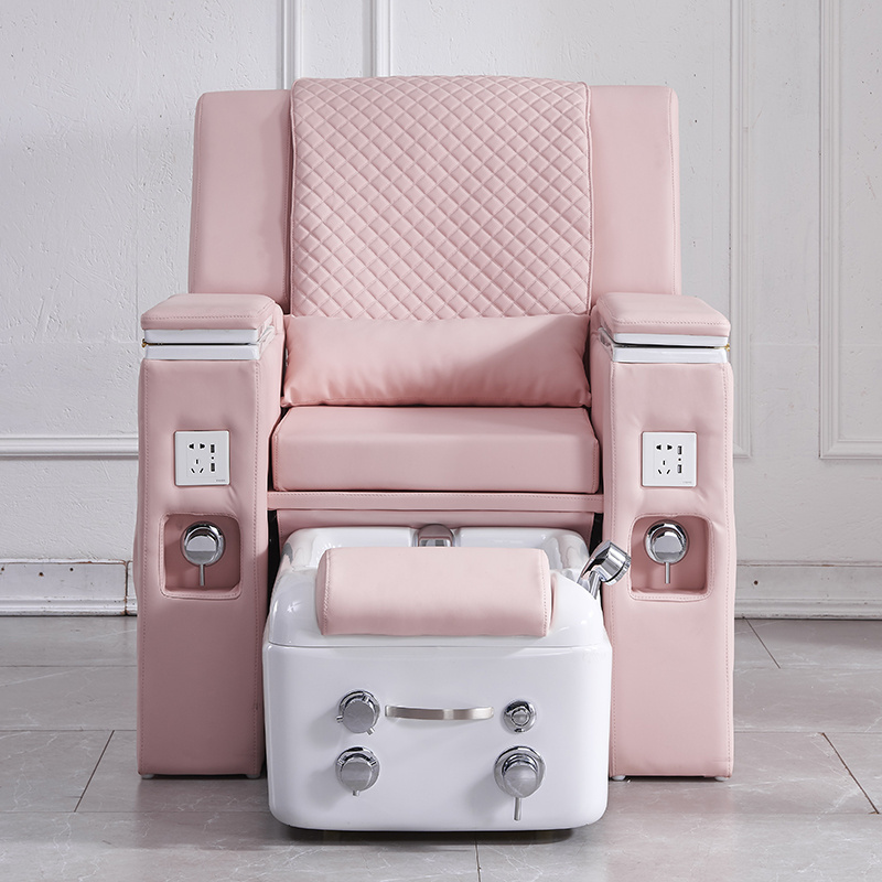 Modern Electric Massage Pink Foot Spa Manicure Chair Pedicure Chair Of Nail With Led Lighting