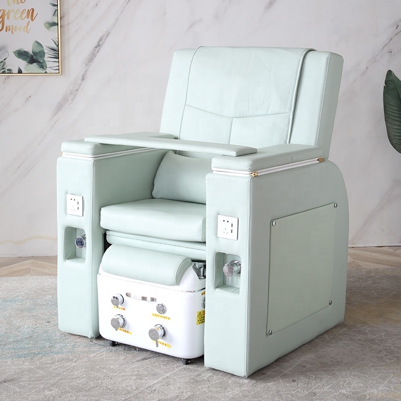 Great Foshan Factory Modern Cheap New Design Nail Salon 360 Degree Reclining Foot Spa Massage  Pedicure Chair With Bowl