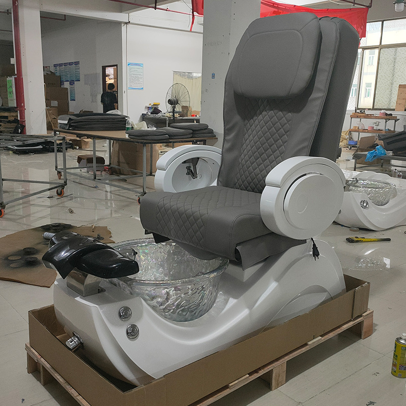 Great Foshan Factory Luxury Grey Foot Spa Pedicure Chair With Light