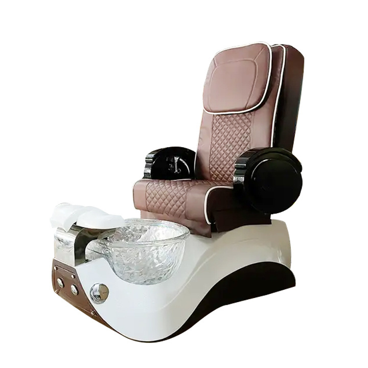 Modern beauty salon equipment brown foot spa manicure chair high back pedicure chair for nail salon