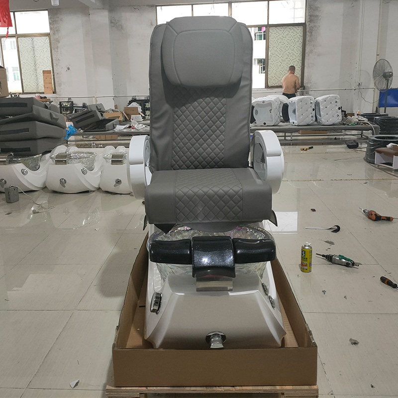 Great Foshan Factory Luxury Grey Foot Spa Pedicure Chair With Light