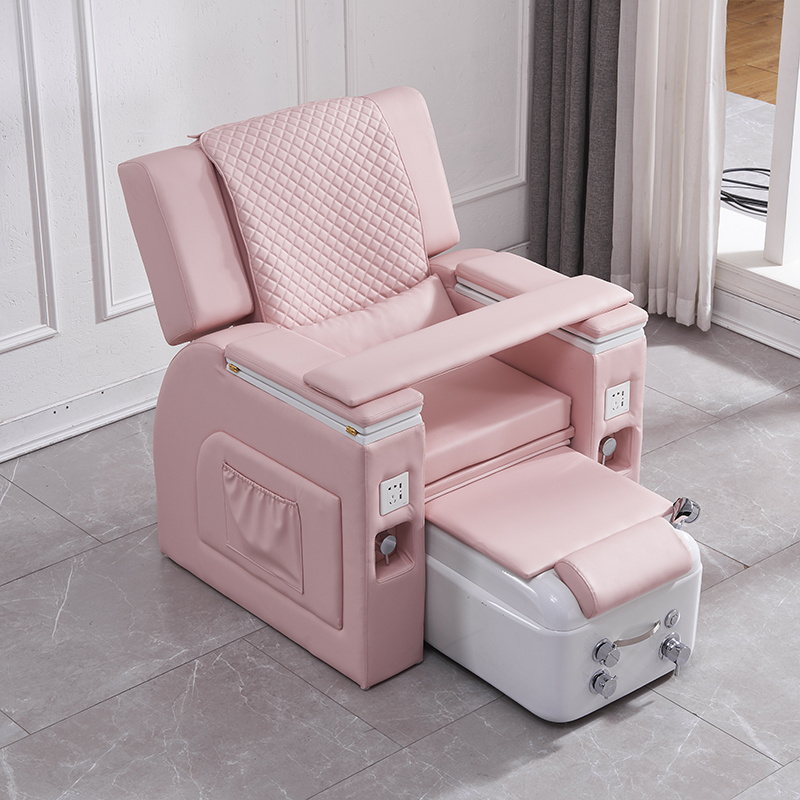 Modern Electric Massage Pink Foot Spa Manicure Chair Pedicure Chair Of Nail With Led Lighting