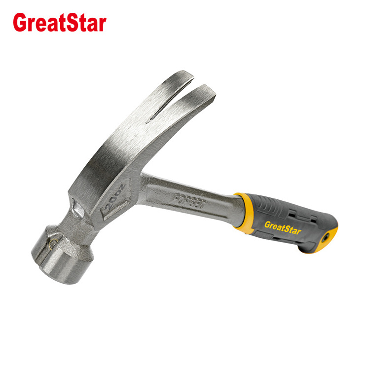 Customized tools hammer 20OZ air chipping hammer One-piece Steel Drop Forged Anti-shock Air Cushion Rip Claw Hammer