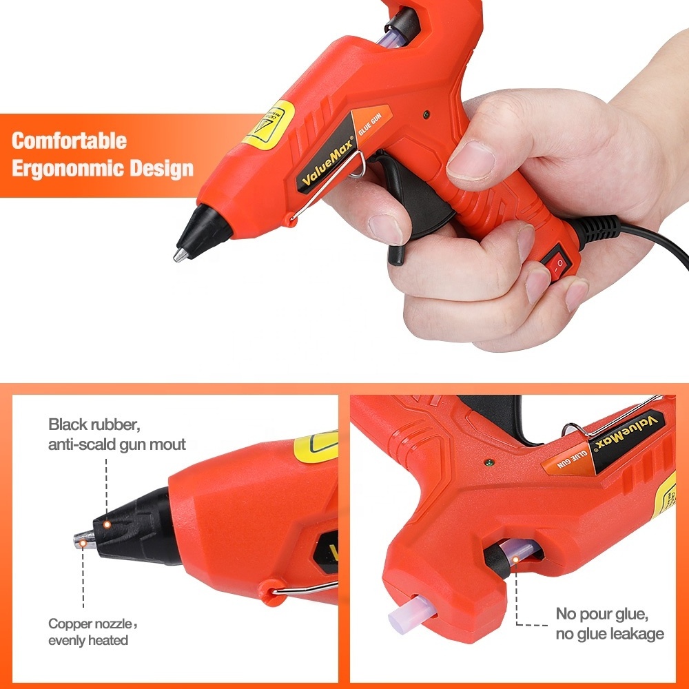 ValueMax 30W on-off switch Hot Melt Glue Gun with 20PC 7mm Glue Sticks electric heating Repair Tool DIY Craft Repair Kit