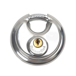 High Quality Stainless Steel Padlock Heavy Duty High Security Hardened Discus Lock With Brass Cylinder 70mm