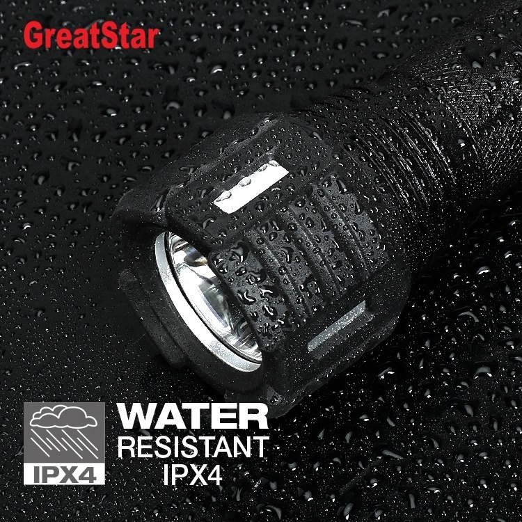 Greatstar Factory Direct sale Rubber Protection Torch Super Bright 300LM Waterproof IPX4 4AAA Aluminum LED Flashlight