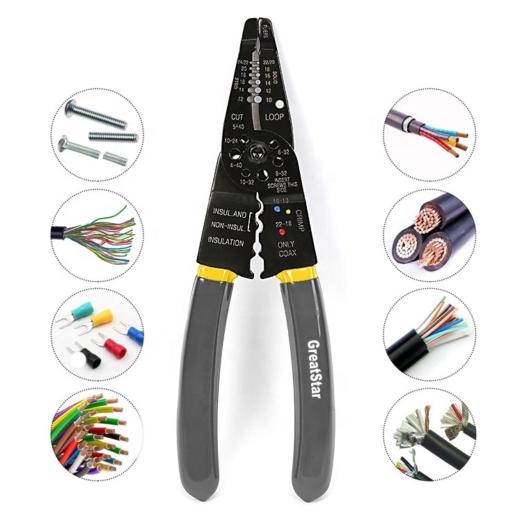 GreatStar Customize 200mm Long Nose plier Multi Purpose Wire Cutter Plier Multi Functions Wire Pliers