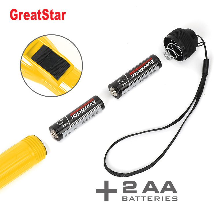 Cheap Portable 2AA Plastic LED Flashlight Hand Torch with Heavy Duty Dry Battery