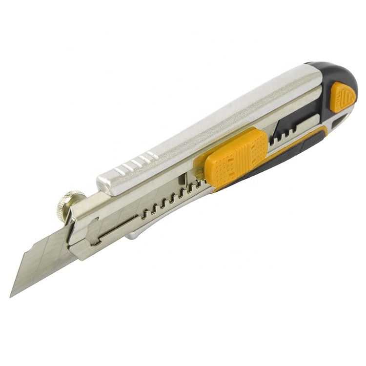 18mm Zinc Alloy Heavy Duty  Retractable Snap off Utility Knife for Box, Carpet, Plastic, leather, Wallpaper, Cardboard,Linoleum