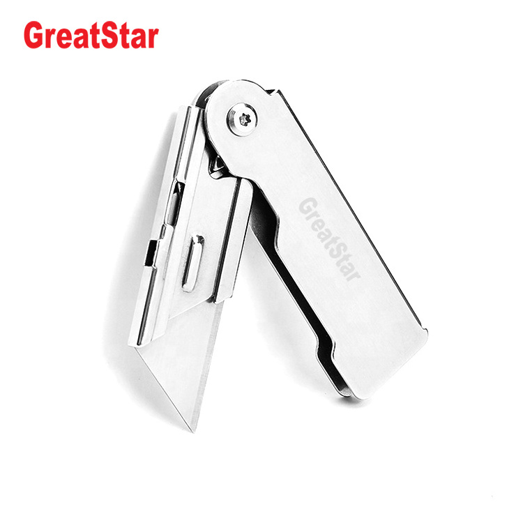 Mini Durable Stainless Steel  Quick-Change Blades Folding Utility Knife Cutter Cutting Knife