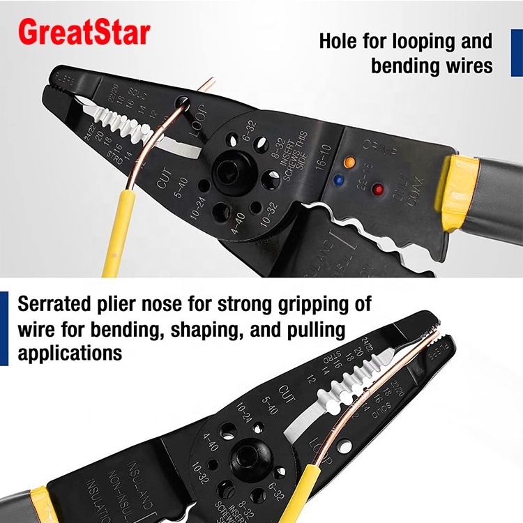 GreatStar Customize 200mm Long Nose plier Multi Purpose Wire Cutter Plier Multi Functions Wire Pliers