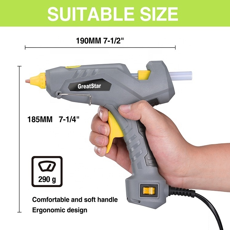 GreatStar Art Craft Mine Size Hot Melt Glue Gun Quick Heating 60W Hot Glue Gun with 20 Glue Sticks  for home DIY Art and Repair