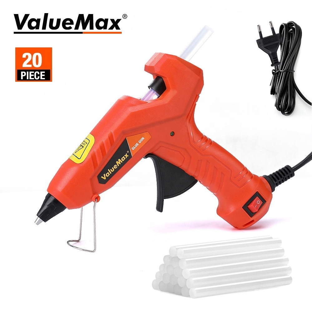 ValueMax 30W on-off switch Hot Melt Glue Gun with 20PC 7mm Glue Sticks electric heating Repair Tool DIY Craft Repair Kit