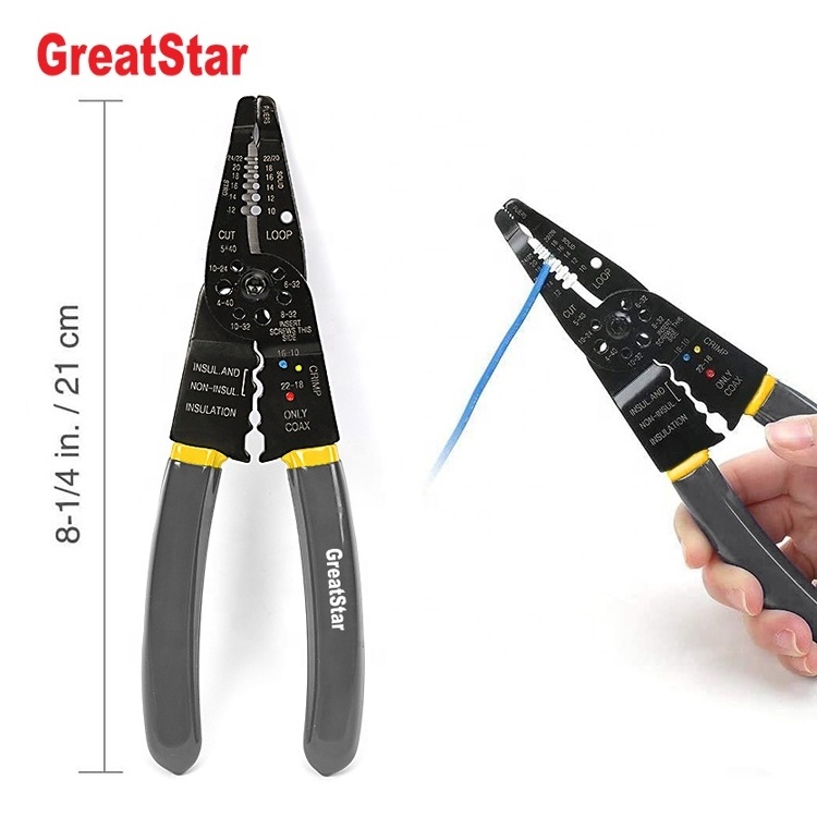 GreatStar Customize 200mm Long Nose plier Multi Purpose Wire Cutter Plier Multi Functions Wire Pliers