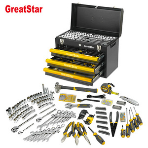 GreatStar 408 PCS Tools Set Box Mechanic with 3 Drawer Heavy Metal Box