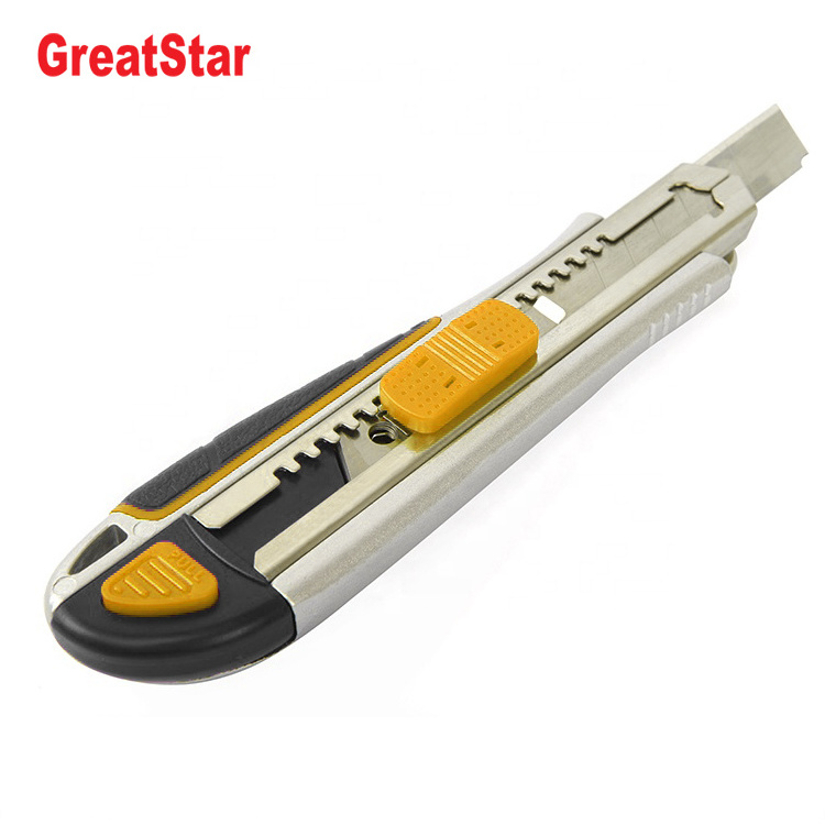 18mm Zinc Alloy Heavy Duty  Retractable Snap off Utility Knife for Box, Carpet, Plastic, leather, Wallpaper, Cardboard,Linoleum