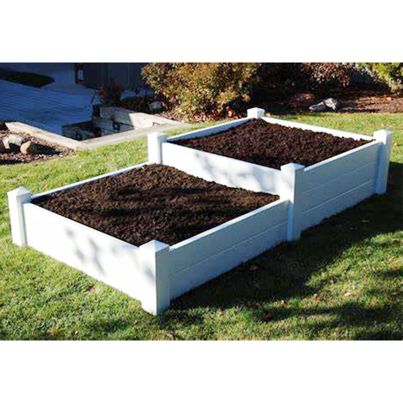 Easily Assembled White Vinyl Pvc Plastic Raised Garden Bed With Internal Grid PVC Vinyl Flower Planter Box