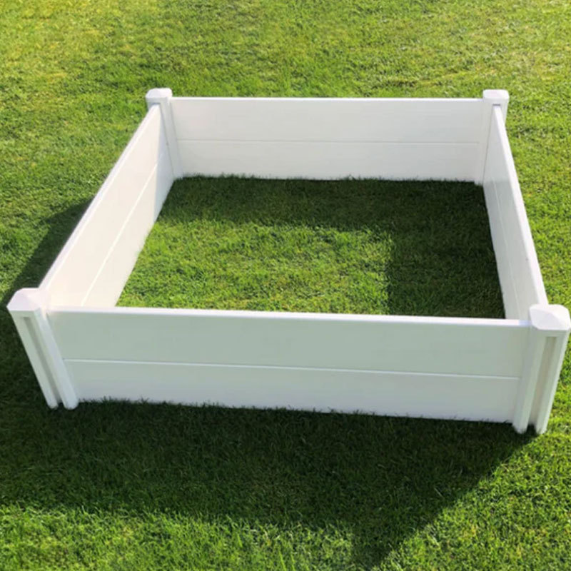 Easily Assembled White Vinyl Pvc Plastic Raised Garden Bed With Internal Grid PVC Vinyl Flower Planter Box