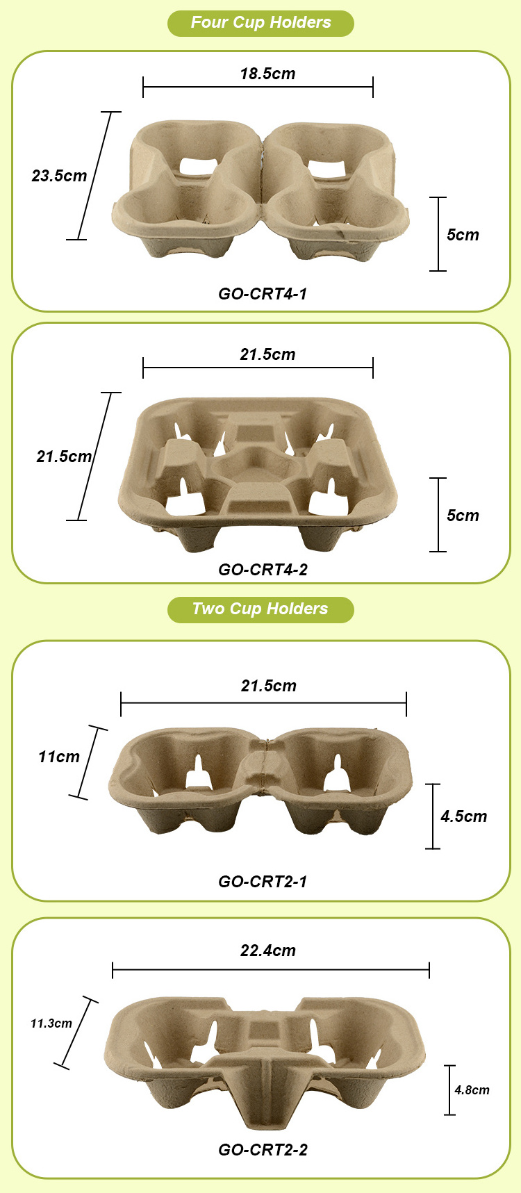 Biodegradable 2 Cup 4 Cup Disposable Coffee Paper Holder Tray Portable Takeout Coffee Paper Cup Carrier