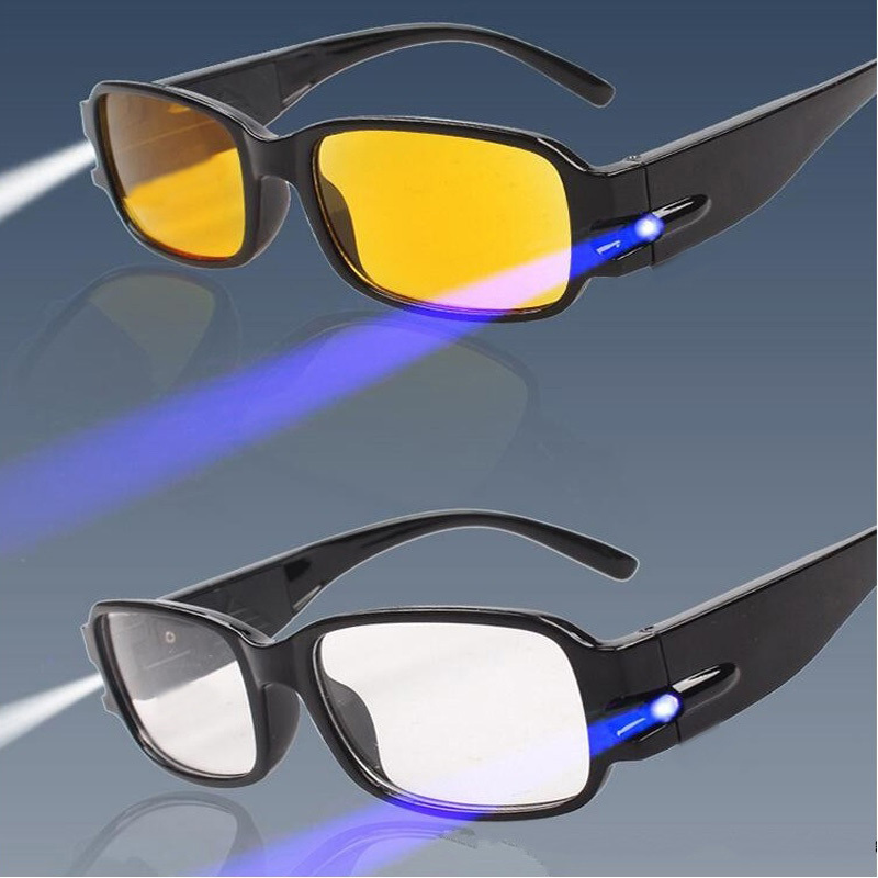 Wholesale Cheap Unisex Night Vision Glasses With Light Up Women Men LED Reading Glasses