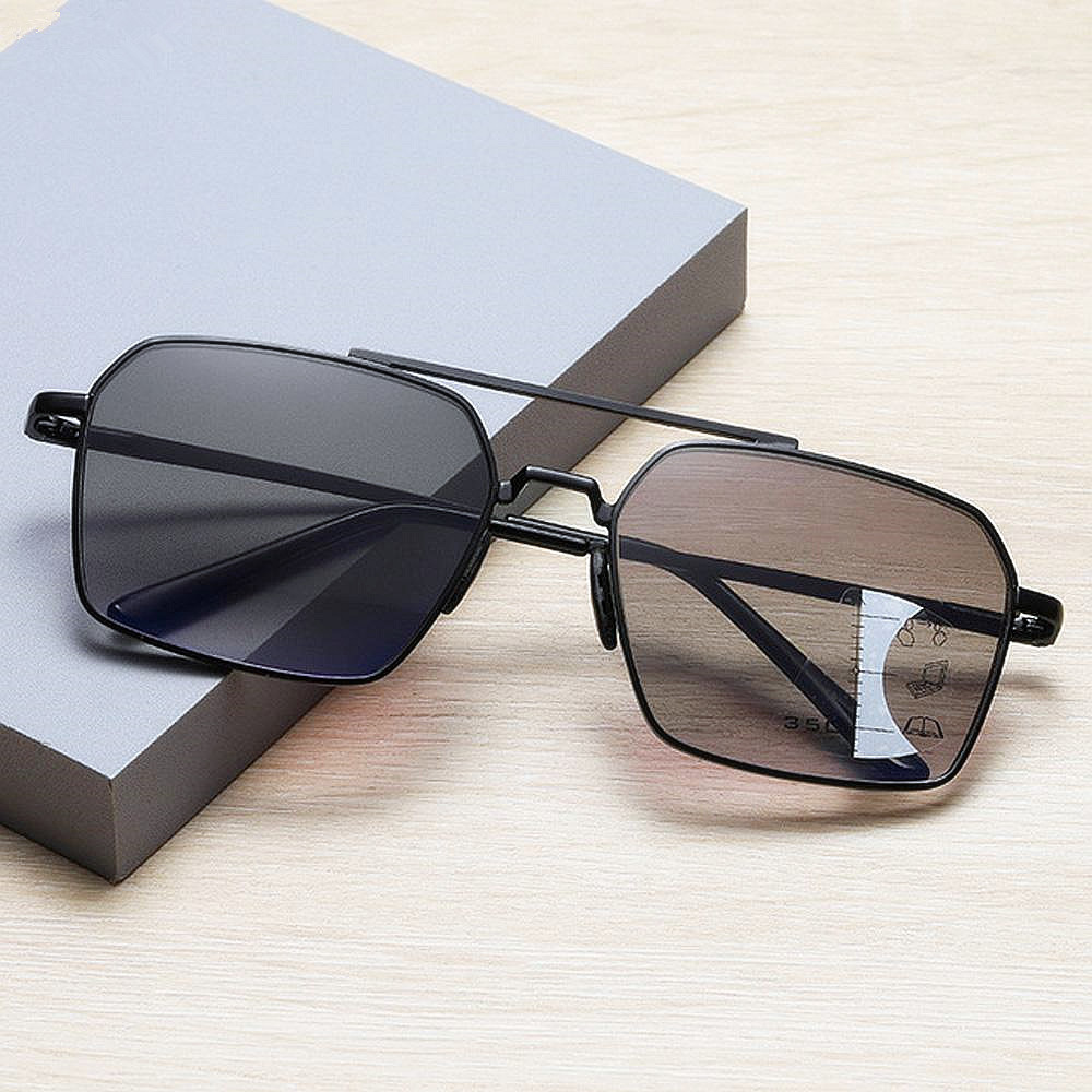 Wholesale Square Frame Intelligent Progressive Presbyopia Glasses Anti Blue Light Reading Sun Glasses