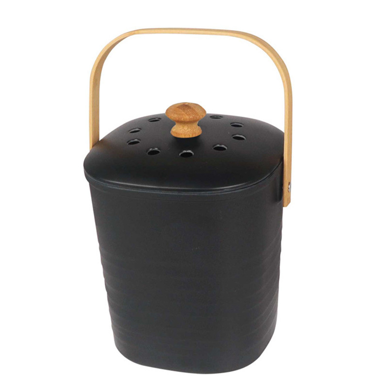 Economical Custom Design Recycle Bamboo Fiber Black Activated Carbon Eco Outdoor Garden Kitchen Compost Bin