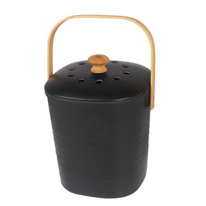 Economical Custom Design Recycle Bamboo Fiber Black Activated Carbon Eco Outdoor Garden Kitchen Compost Bin