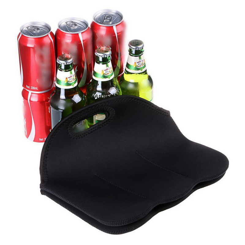 Wholesale Sublimation Neoprene Wine Tote Bag Picnic Insulated Bag 6 Pack Bottle Can Carrier Wine Cooler