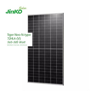 Hot selling Jinko Tiger Neo N-Type PV module 565W 570W 575W 580w 585Watt Monocrystalline Silicon Bifacial Solar Panel Price