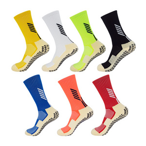 Wholesale Men Short Athletic Custom Logo Grip Anti Slip Football Soccer Sports Cotton Crew Socks