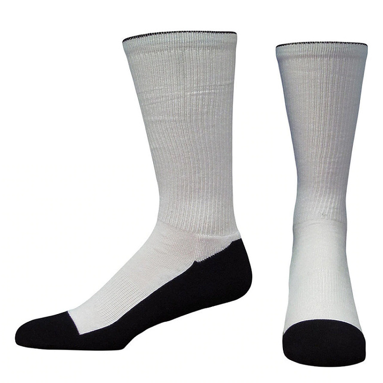 Custom Logo Sublimation White Socks Polyester Crew Men Unisex Different Sizes Printed Blank Socks For Sublimation