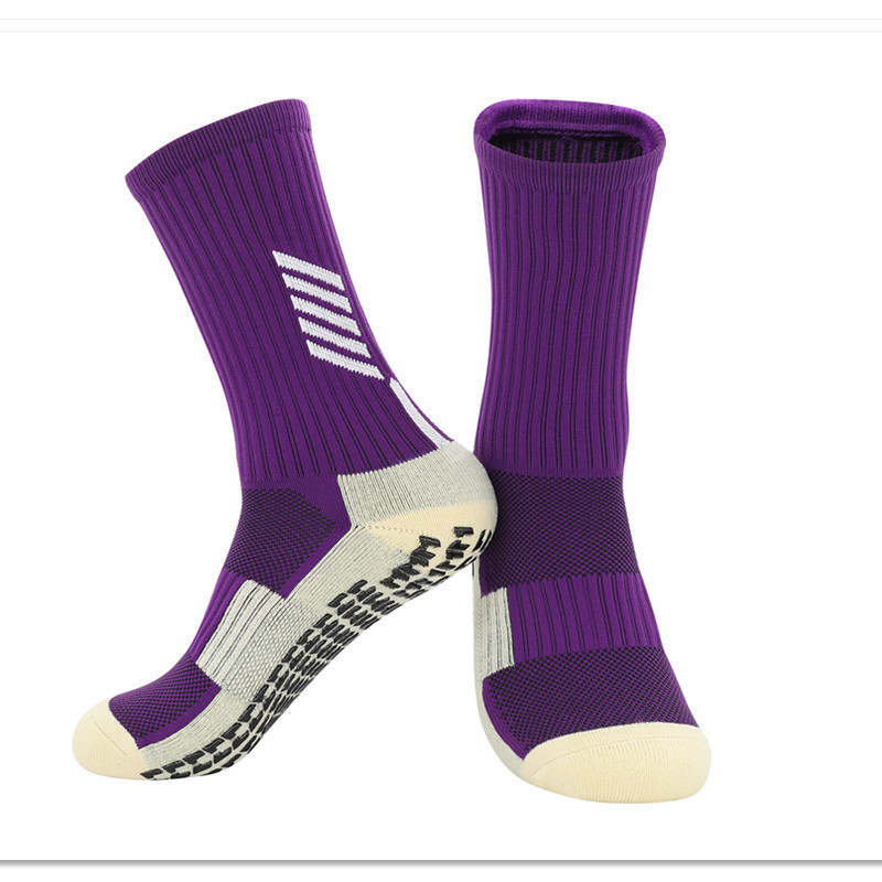 Wholesale Men Short Athletic Custom Logo Grip Anti Slip Football Soccer Sports Cotton Crew Socks