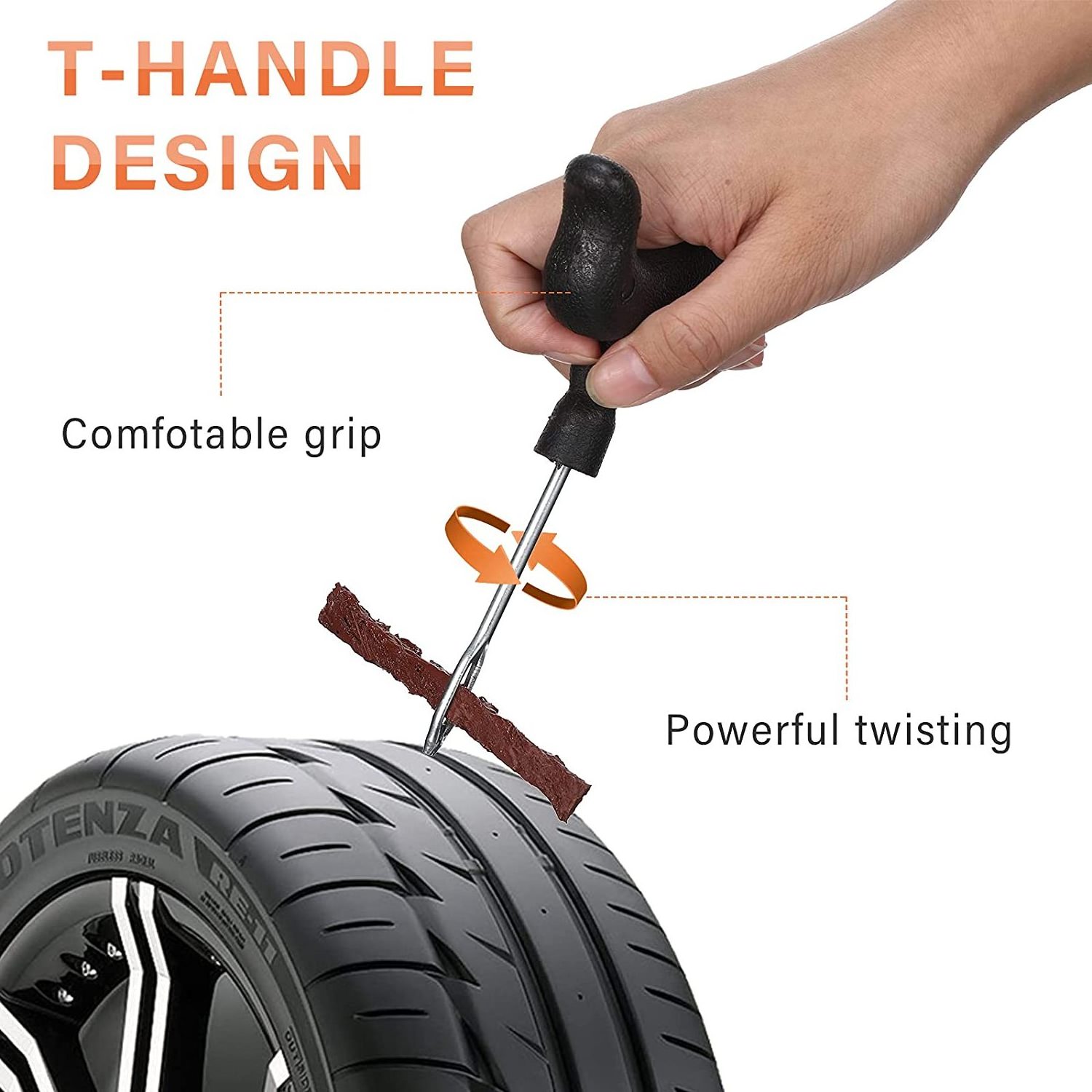 GTYPRO Tire Repair NeedleTubeless Tire Repair Kit Tools Auto Tire Plug Kit with Car