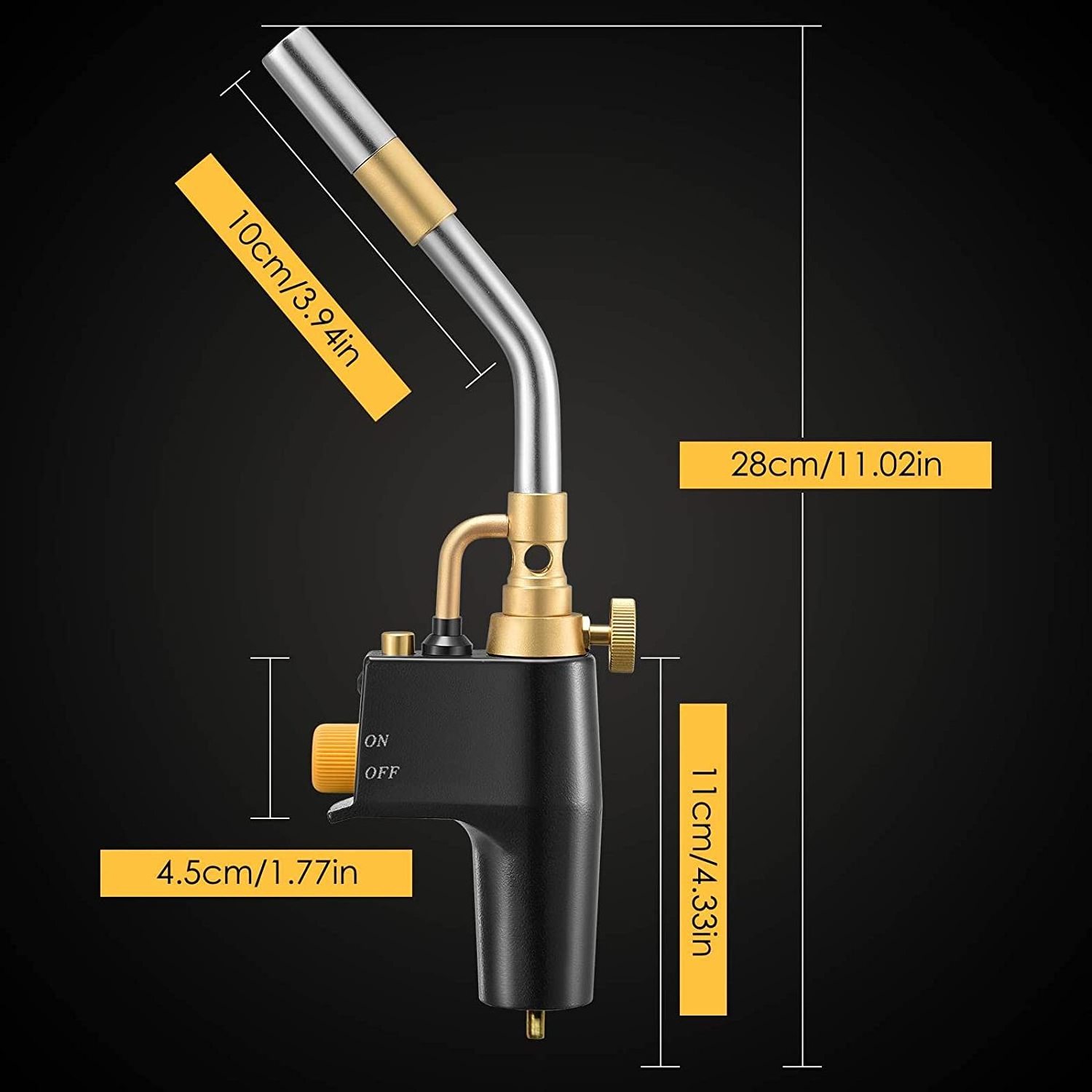 High Intensity Propane Torch Head Welding Gas Torch Flame Gun Portable Trigger Start Soldering Torch for Gas Welding Stripping