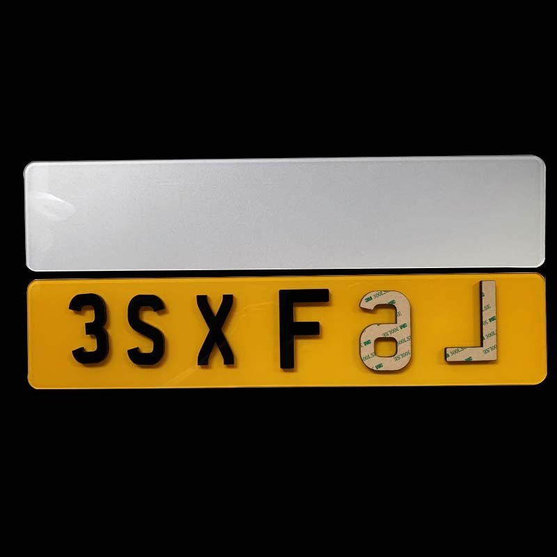 Custom 3D/4D Acrylic Numbers With 3M Adhesive Plastic Acrylic 4D gel Letters Car License Plate Numbers/Letters