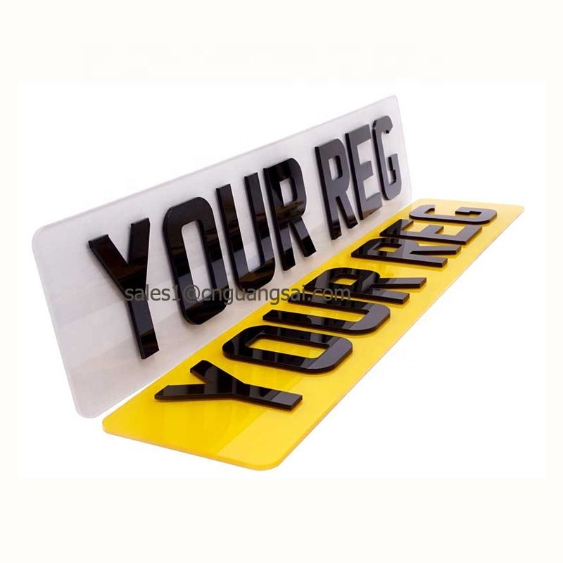 UK plastic European acrylic 3d/4d letters reflective film car number plate license plate wholesale