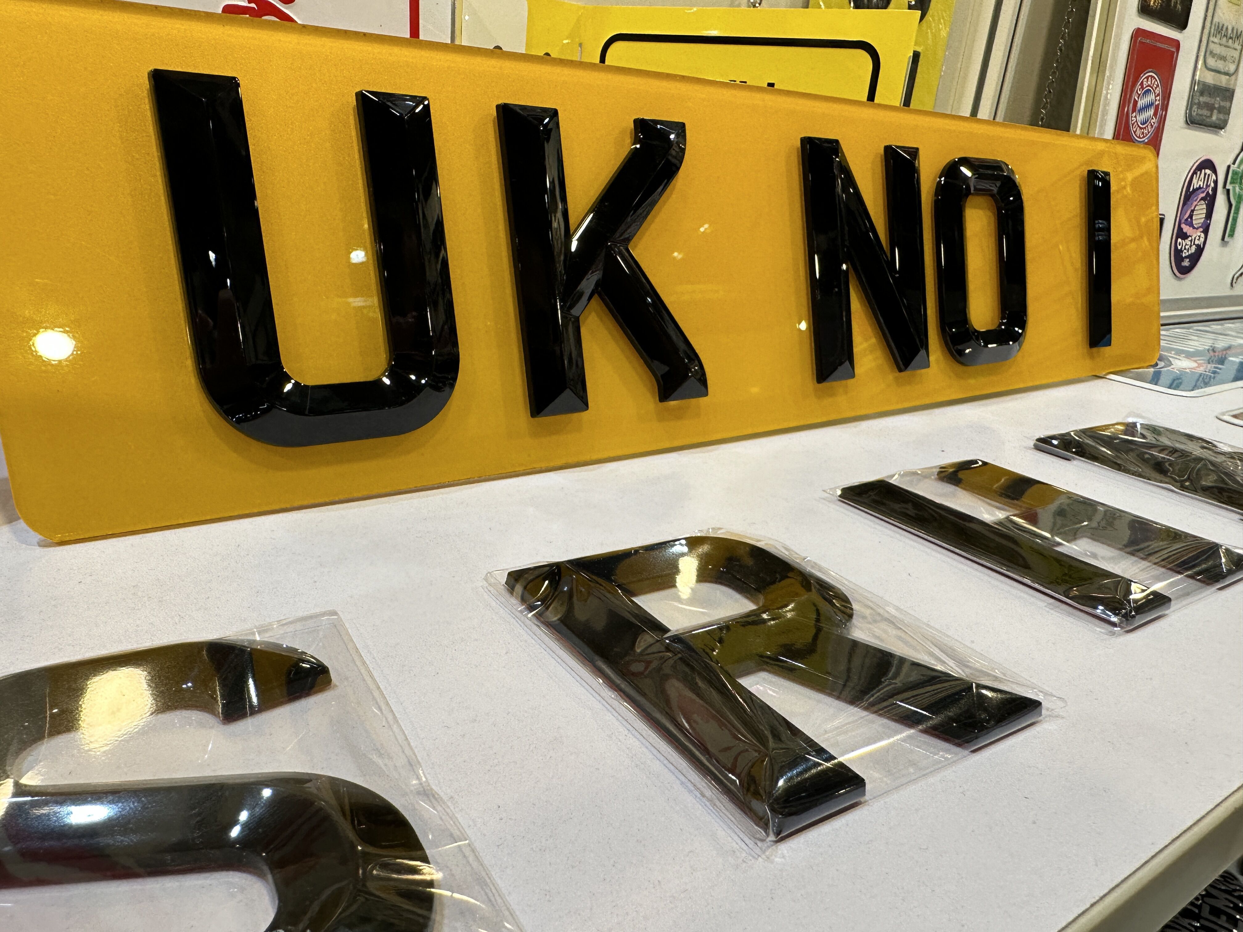 Custom 3D/4D Acrylic Numbers Letters With 3M Adhesive ABS Plastic Acrylic 4D Letters Car License Plate Numbers/Letters