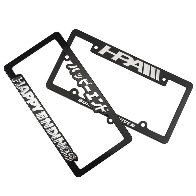 Custom Plastic Car License Plate Frames Car Number Plate Frames Embossed Design License Plate Cover