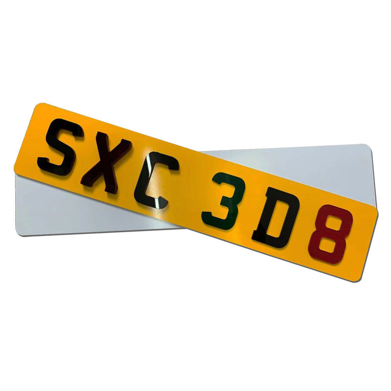 Custom 3D/4D Acrylic Numbers Letters With 3M Adhesive ABS Plastic Acrylic 4D Letters Car License Plate Numbers/Letters