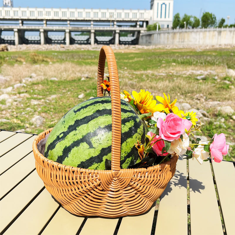 christmas decorations gift basket flower hand-held flower basket rattan pastoral small basket waterproof