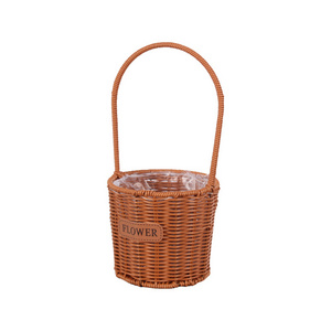 christmas decorations gift basket flower hand-held flower basket rattan pastoral small basket waterproof