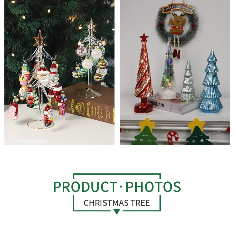 christmas christmas tree with snow effect glass mini green christmas tree table decorate