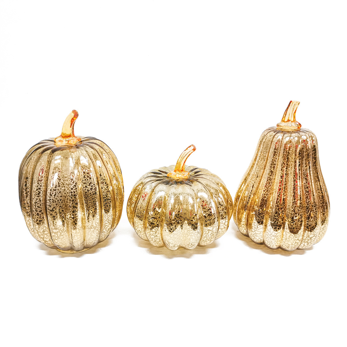 Wholesale battery operated silver mercury glass Halloween pumpkins decoration with led lights pumpkin halloween light