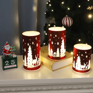 merry christmas gift sublimation christmas ornaments led candle lights crystal candelabra