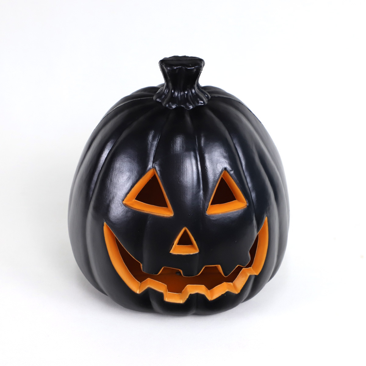 Fake artificial led light up hollow large black PU foam plastic faces carved halloween pumpkin decorating ideas 2023 for home