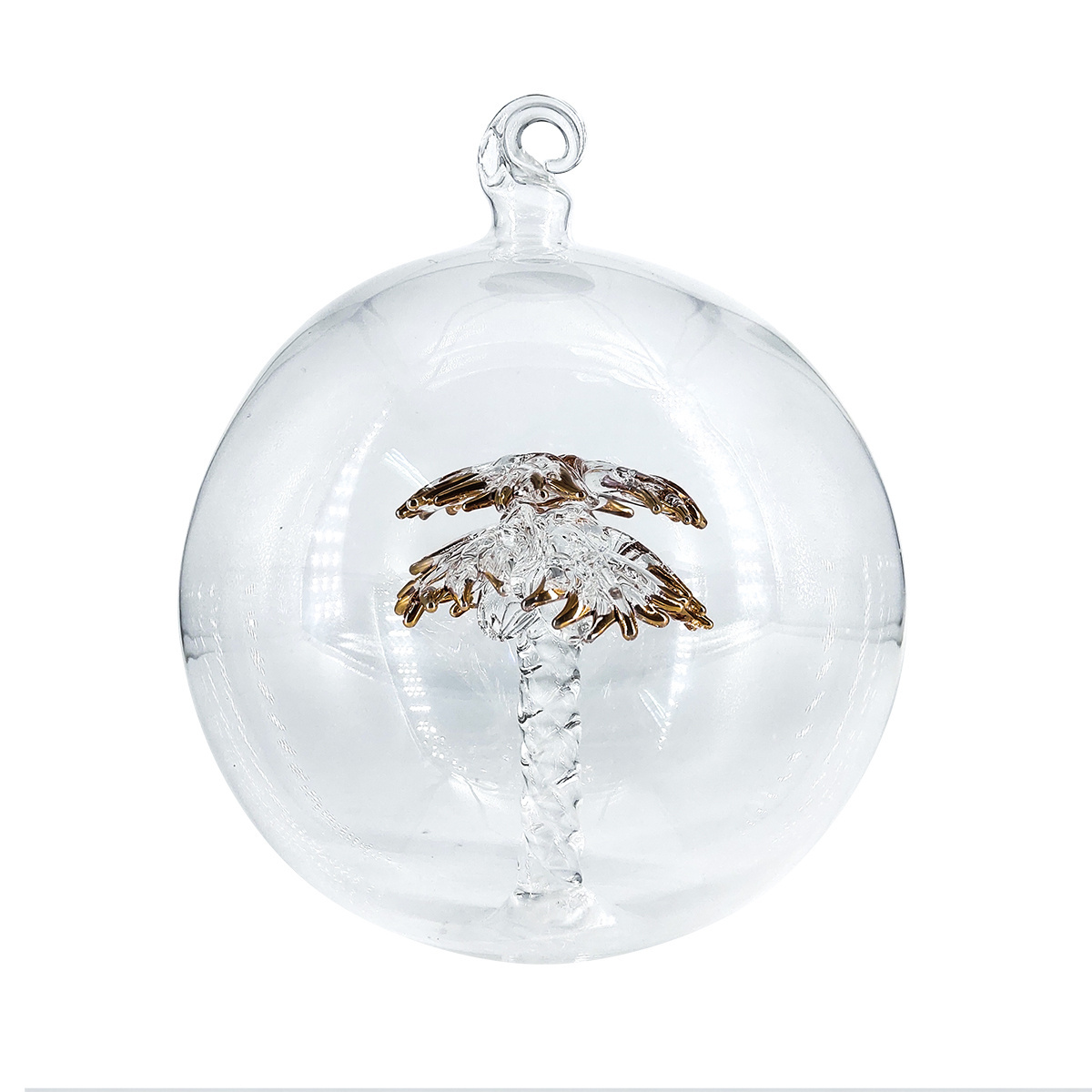 LED lighted Glass Globe Christmas Ornament custom engraved wood squirrel Scene Flat Bottom clear tree ball wholesale