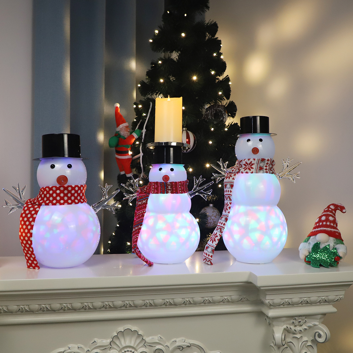 Wholesale LED Christmas Snowman Christmas Tree Wishing Decorations Light Up Snowman Fashionable Table Lamps