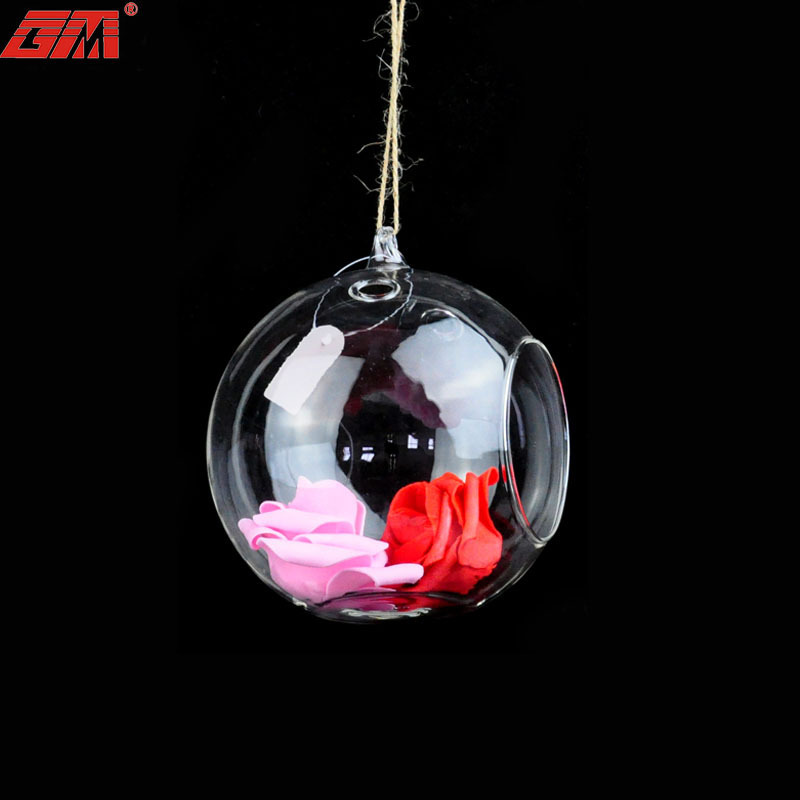 Hanging mini clear empty hand blown glass globe