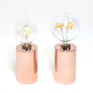 Simple Edison Light Bulb Stand Battery Powered Wireless and Portable Bulb Table Lamps for Home Decoration