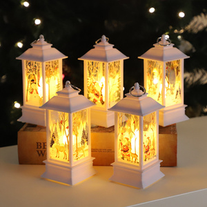 Christmas Tabletop Home Party Vintage LED Candle Hanging Lanterns Outdoor Decorative Battery Powered with Light